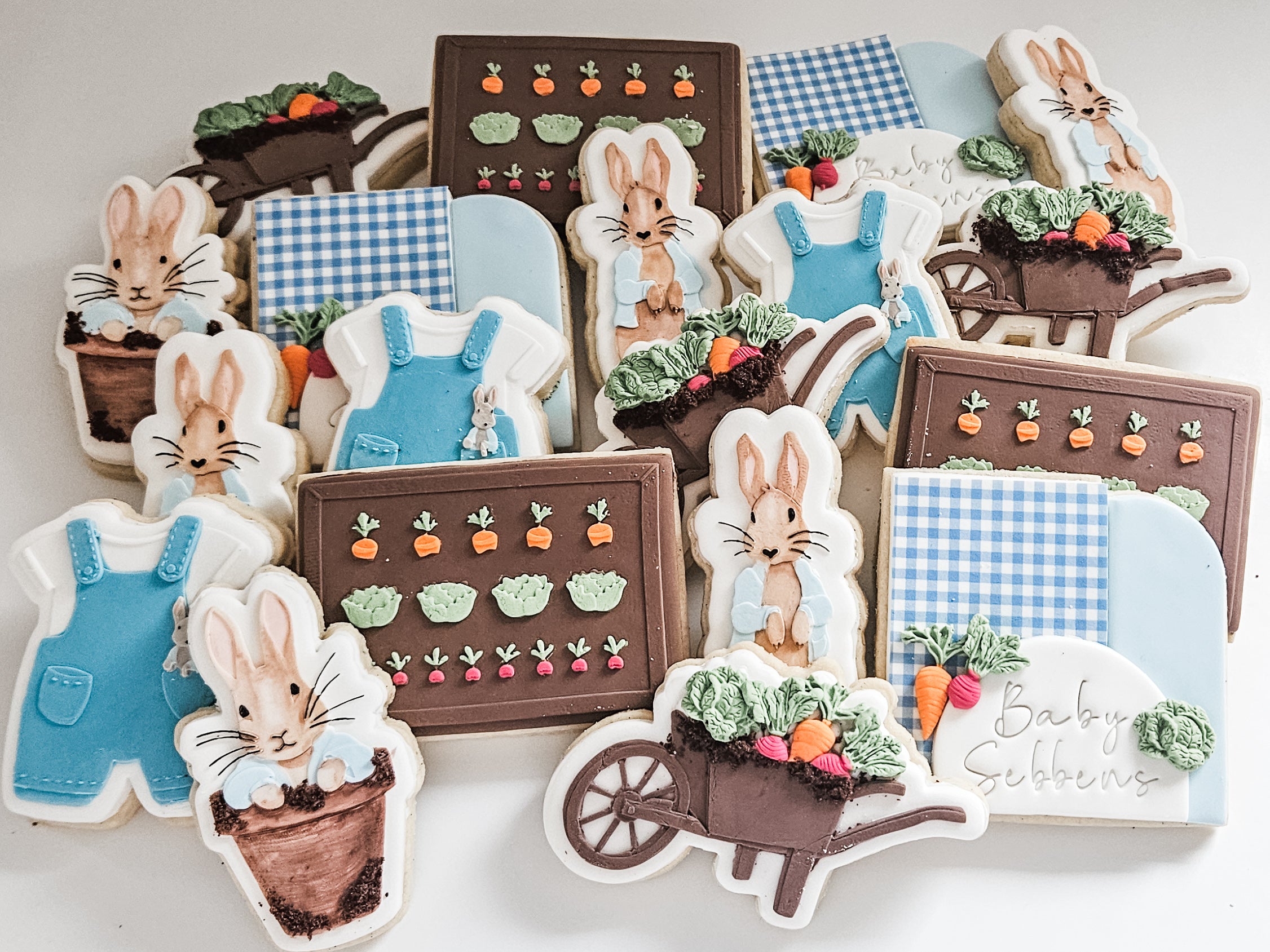 Peter Rabbit Baby Shower Cookies β Sweetend Sugar Cookies